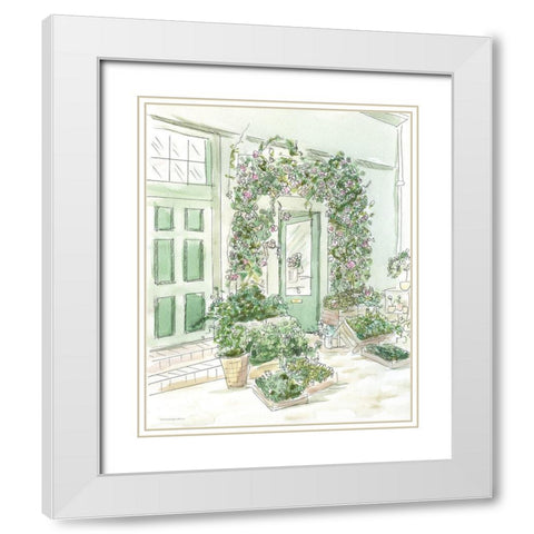 All the Green Things    White Modern Wood Framed Art Print with Double Matting by Kamdon Kreations
