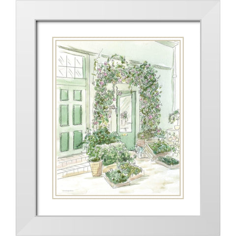 All the Green Things    White Modern Wood Framed Art Print with Double Matting by Kamdon Kreations