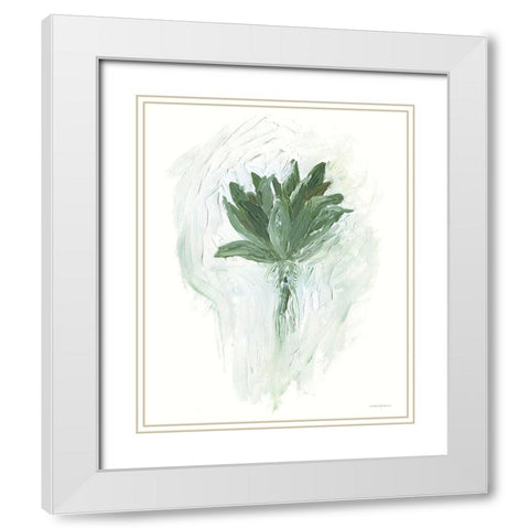 A Whole Bunch of Sage White Modern Wood Framed Art Print with Double Matting by Kamdon Kreations