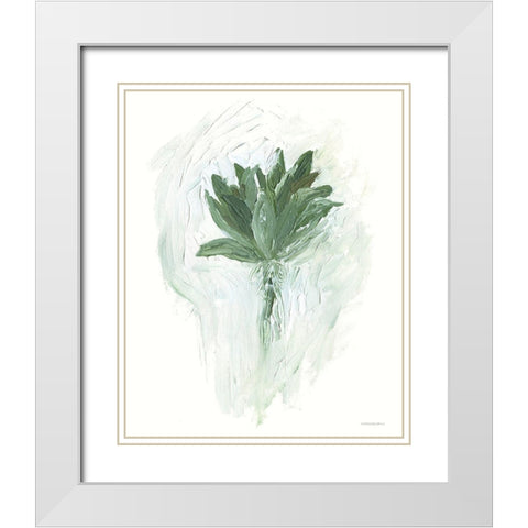 A Whole Bunch of Sage White Modern Wood Framed Art Print with Double Matting by Kamdon Kreations