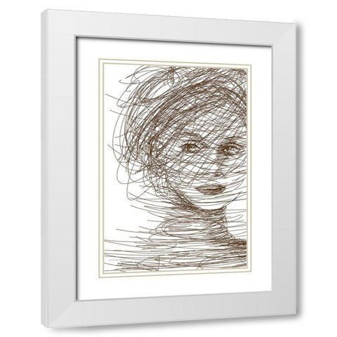 Fascinator White Modern Wood Framed Art Print with Double Matting by Kamdon Kreations