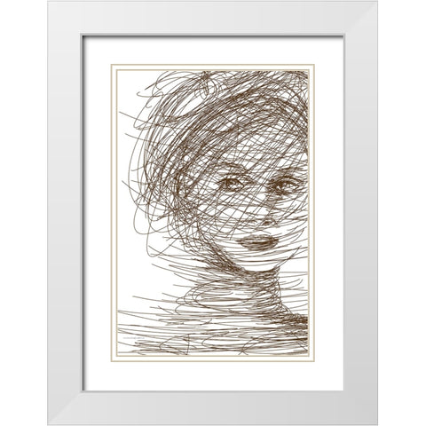 Fascinator White Modern Wood Framed Art Print with Double Matting by Kamdon Kreations