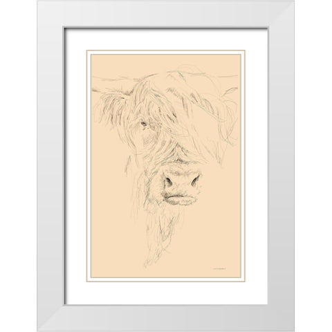Hairy Sally White Modern Wood Framed Art Print with Double Matting by Kamdon Kreations