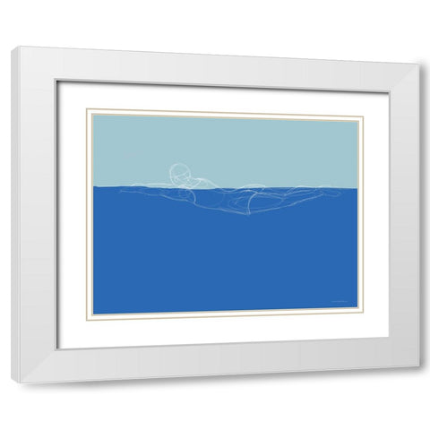 How to Swim 1 White Modern Wood Framed Art Print with Double Matting by Kamdon Kreations