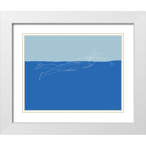 How to Swim 2 White Modern Wood Framed Art Print with Double Matting by Kamdon Kreations