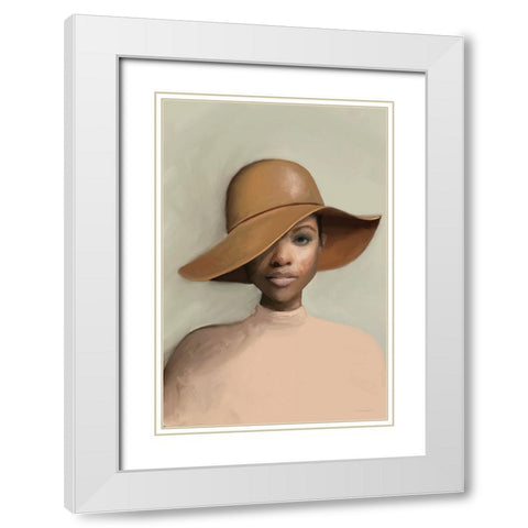 Luminescence Under a Hat White Modern Wood Framed Art Print with Double Matting by Kamdon Kreations