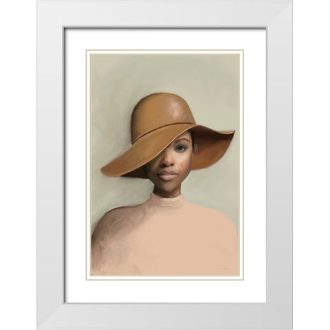 Luminescence Under a Hat White Modern Wood Framed Art Print with Double Matting by Kamdon Kreations