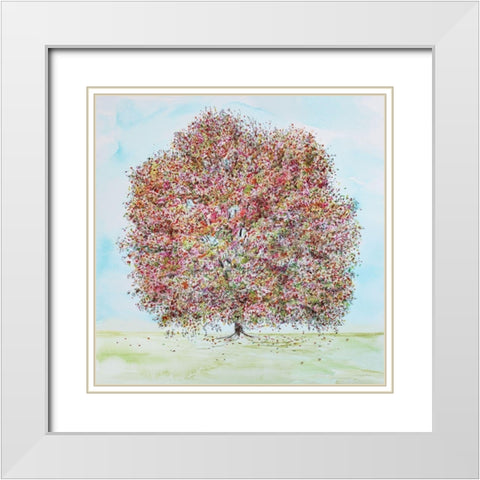 The Giving Tree White Modern Wood Framed Art Print with Double Matting by Kamdon Kreations