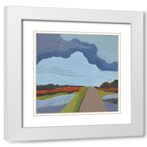 Down the Road     White Modern Wood Framed Art Print with Double Matting by Kamdon Kreations