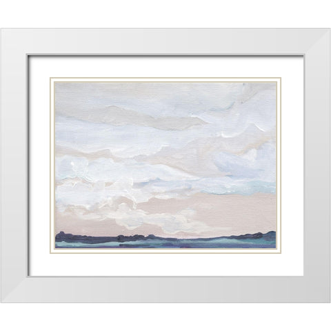 Blueish Feeling    White Modern Wood Framed Art Print with Double Matting by Kamdon Kreations