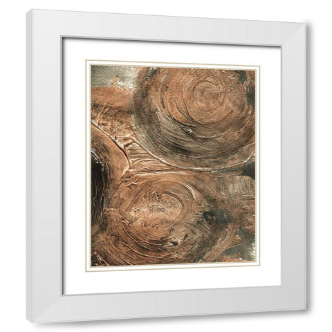 Initials on the Tree White Modern Wood Framed Art Print with Double Matting by Kamdon Kreations