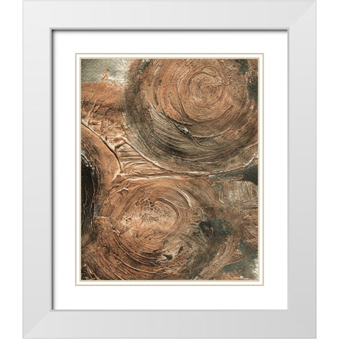 Initials on the Tree White Modern Wood Framed Art Print with Double Matting by Kamdon Kreations