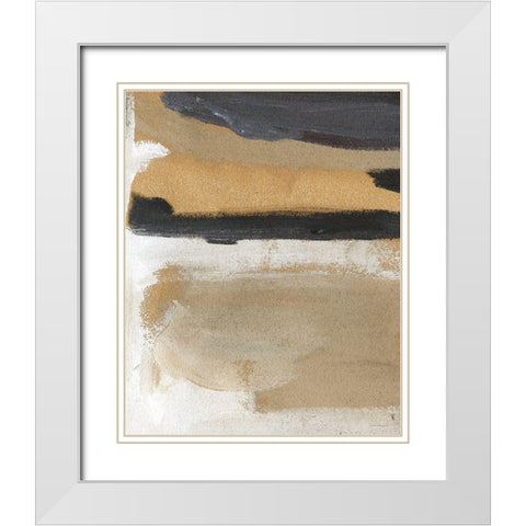 Wave White Modern Wood Framed Art Print with Double Matting by Kamdon Kreations