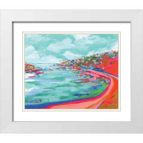 Boat Party White Modern Wood Framed Art Print with Double Matting by Kamdon Kreations