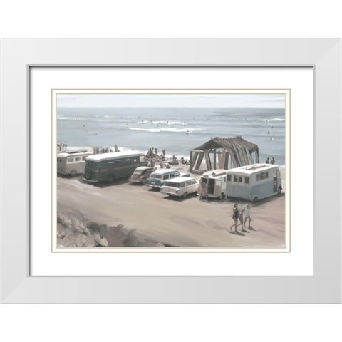 Catch the Wave White Modern Wood Framed Art Print with Double Matting by Kamdon Kreations