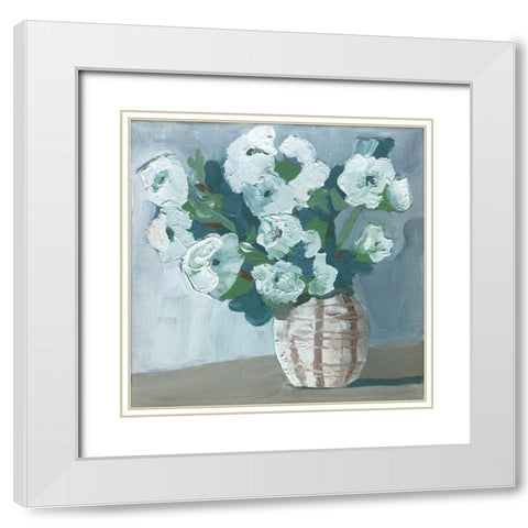 Organic Patterns White Modern Wood Framed Art Print with Double Matting by Kamdon Kreations