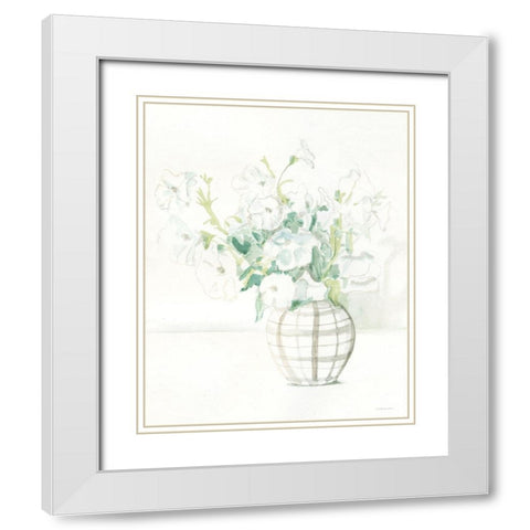 Perfect Plaid Pot White Modern Wood Framed Art Print with Double Matting by Kamdon Kreations