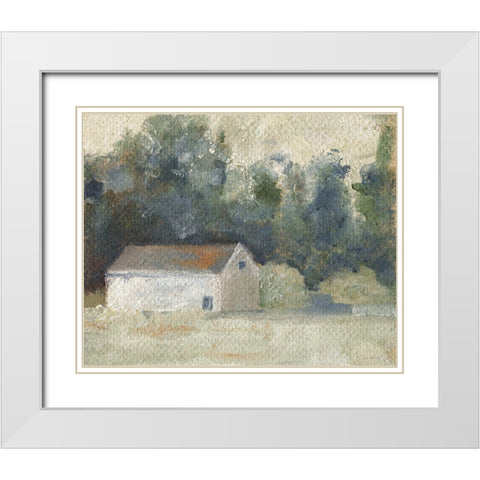 Storing Up Summer White Modern Wood Framed Art Print with Double Matting by Kamdon Kreations