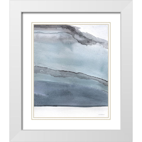 Up and Over the Hill White Modern Wood Framed Art Print with Double Matting by Kamdon Kreations