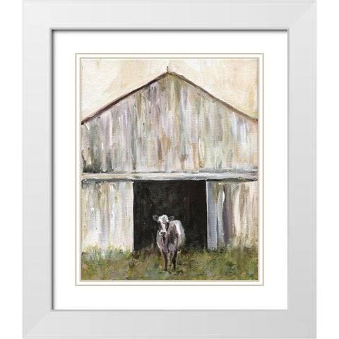Mornin Chores White Modern Wood Framed Art Print with Double Matting by Kamdon Kreations