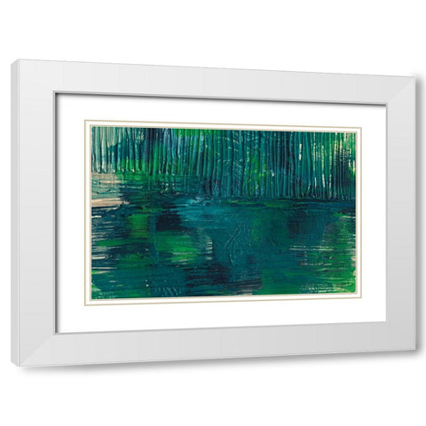 One Step At a Time White Modern Wood Framed Art Print with Double Matting by Kamdon Kreations