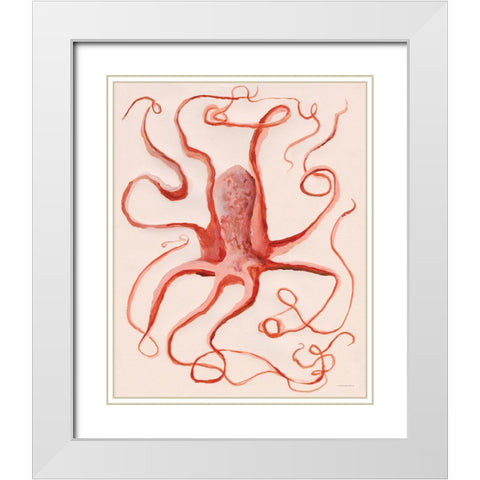 Tangled White Modern Wood Framed Art Print with Double Matting by Kamdon Kreations