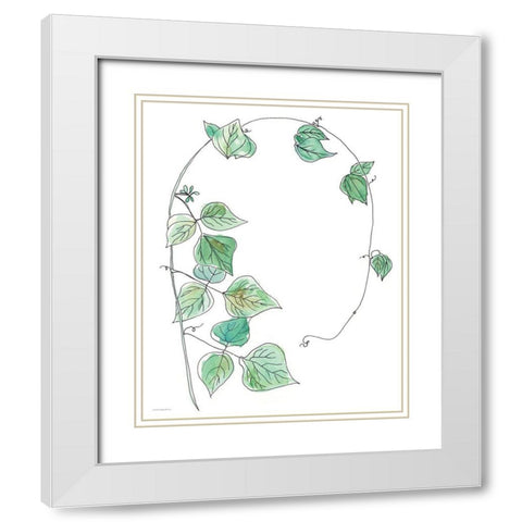 Curly Q White Modern Wood Framed Art Print with Double Matting by Kamdon Kreations