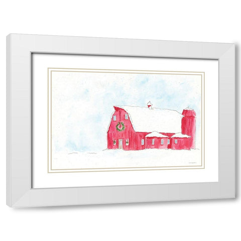 Lets Get Snowed In White Modern Wood Framed Art Print with Double Matting by Kamdon Kreations