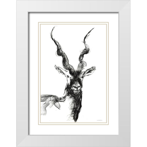 Erratic Strength White Modern Wood Framed Art Print with Double Matting by Kamdon Kreations