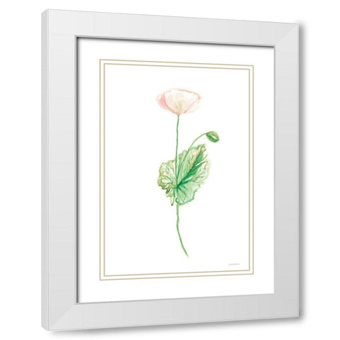 Blushing White Modern Wood Framed Art Print with Double Matting by Kamdon Kreations