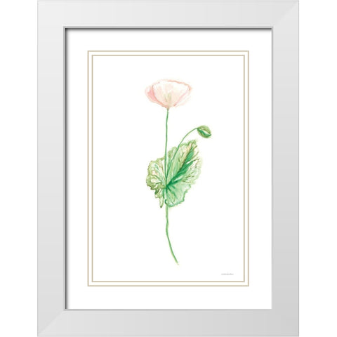 Blushing White Modern Wood Framed Art Print with Double Matting by Kamdon Kreations