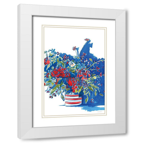 Independence Celebration White Modern Wood Framed Art Print with Double Matting by Kamdon Kreations
