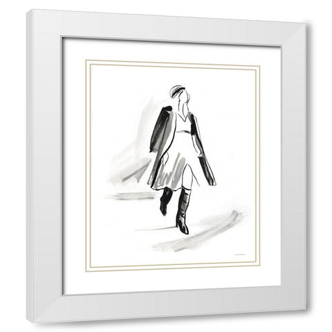 Overcoat White Modern Wood Framed Art Print with Double Matting by Kamdon Kreations