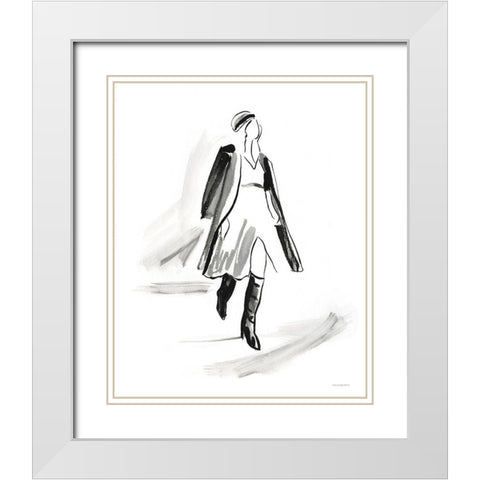 Overcoat White Modern Wood Framed Art Print with Double Matting by Kamdon Kreations