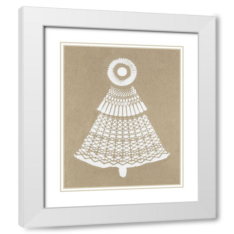 Shell Tree White Modern Wood Framed Art Print with Double Matting by Kamdon Kreations