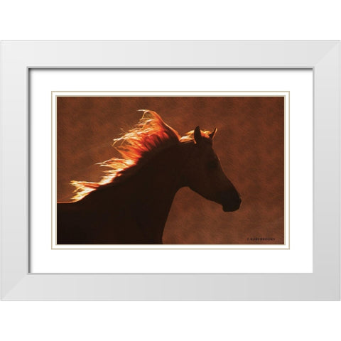 Golden Angel White Modern Wood Framed Art Print with Double Matting by Brooks, Kari