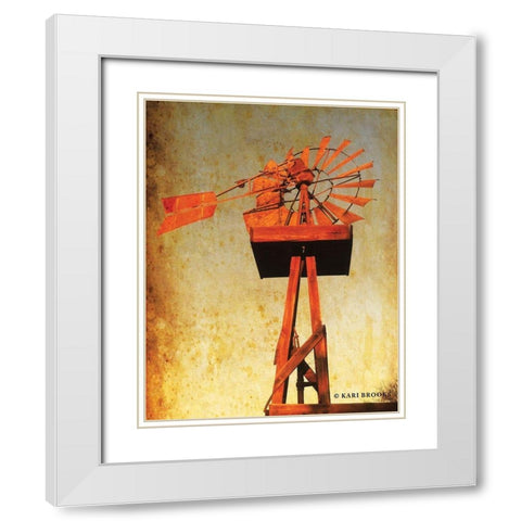 Chips Windmill I   White Modern Wood Framed Art Print with Double Matting by Brooks, Kari