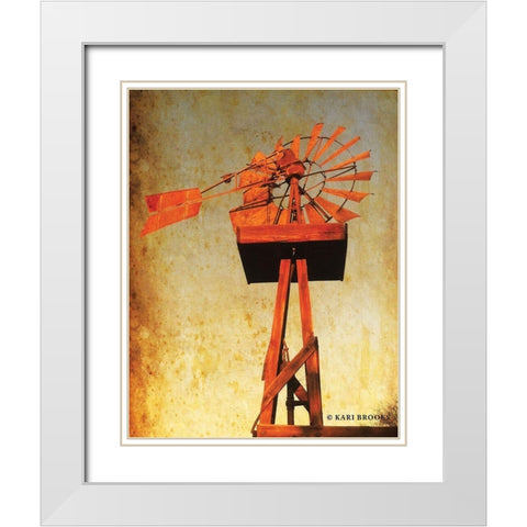 Chips Windmill I   White Modern Wood Framed Art Print with Double Matting by Brooks, Kari