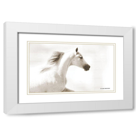 Dash III White Modern Wood Framed Art Print with Double Matting by Brooks, Kari