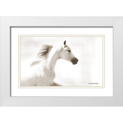 Dash III White Modern Wood Framed Art Print with Double Matting by Brooks, Kari