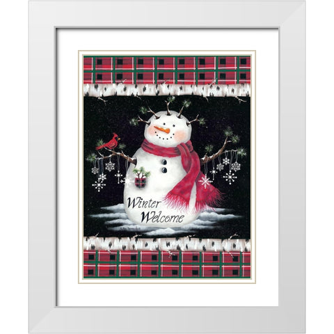 Winter Welcome White Modern Wood Framed Art Print with Double Matting by Kennedy, Lisa
