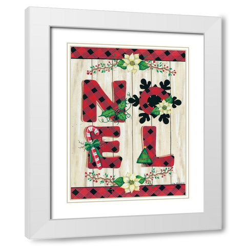 NOEL White Modern Wood Framed Art Print with Double Matting by Kennedy, Lisa