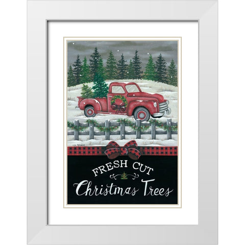 Fresh Cut Trees White Modern Wood Framed Art Print with Double Matting by Kennedy, Lisa