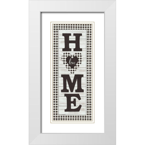 Black And White Plaid Home White Modern Wood Framed Art Print with Double Matting by Kennedy, Lisa