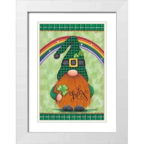 St. Pats Gnome White Modern Wood Framed Art Print with Double Matting by Kennedy, Lisa