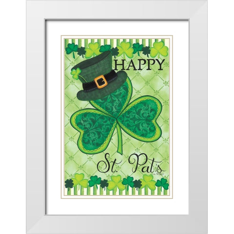 Happy St. Pats White Modern Wood Framed Art Print with Double Matting by Kennedy, Lisa