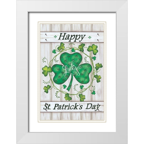 St. Patricks Day White Modern Wood Framed Art Print with Double Matting by Kennedy, Lisa