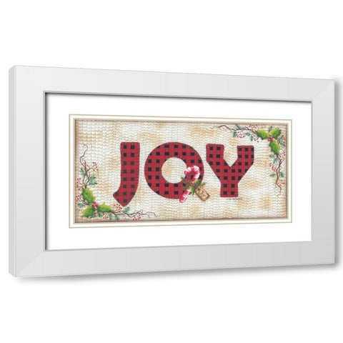 JOY White Modern Wood Framed Art Print with Double Matting by Kennedy, Lisa