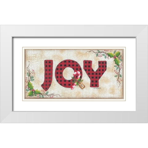 JOY White Modern Wood Framed Art Print with Double Matting by Kennedy, Lisa