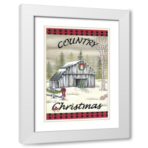Country Christmas White Modern Wood Framed Art Print with Double Matting by Kennedy, Lisa